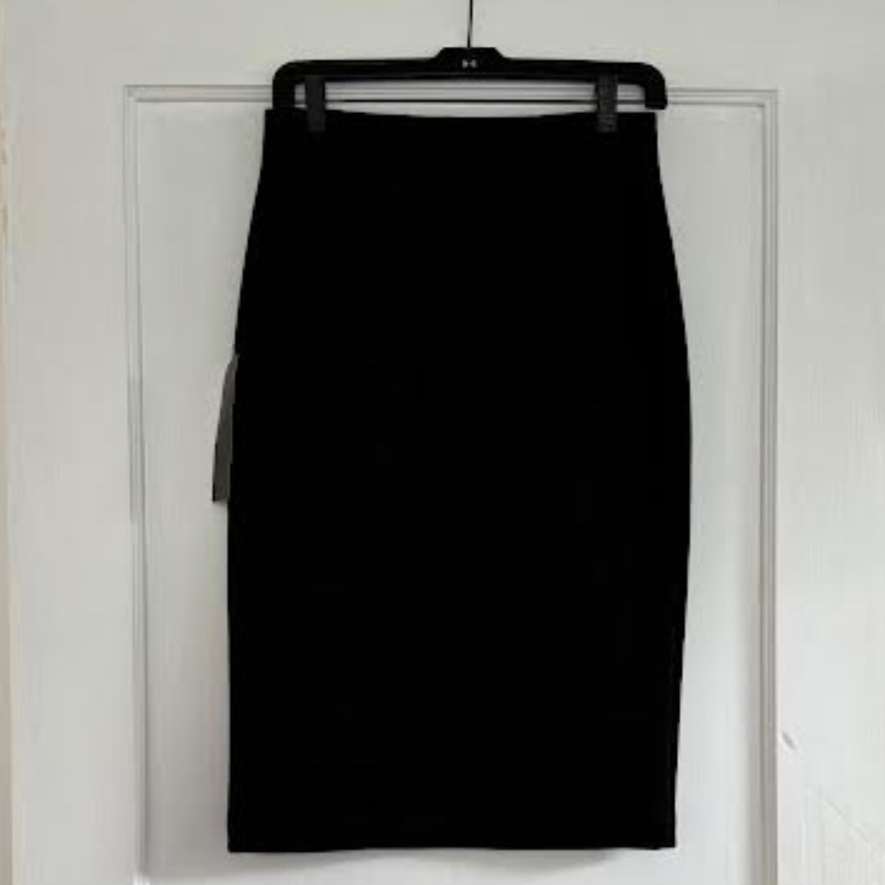 BCBG Maxazria Black Suede Pencil Skirt SMALL